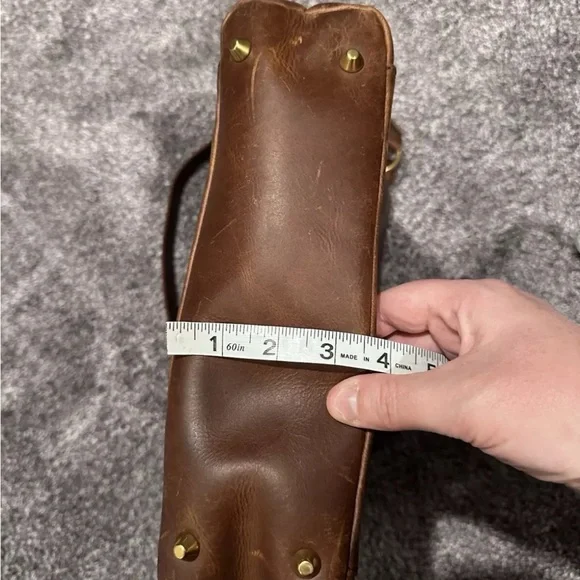 Osgoode Marley Jordyn N/S Zip Top Brown Distressed Leather Crossbody Purse RFID - Picture 13 of 15